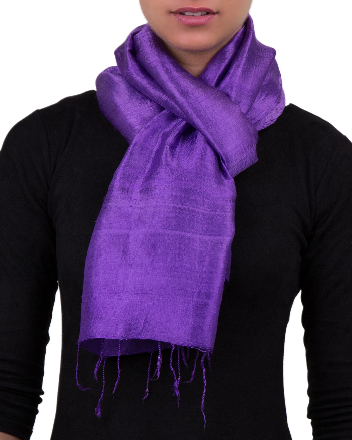 Foulard soie COCOON UNIE lilas femme - Couleur : LILAS, Taille : TU
