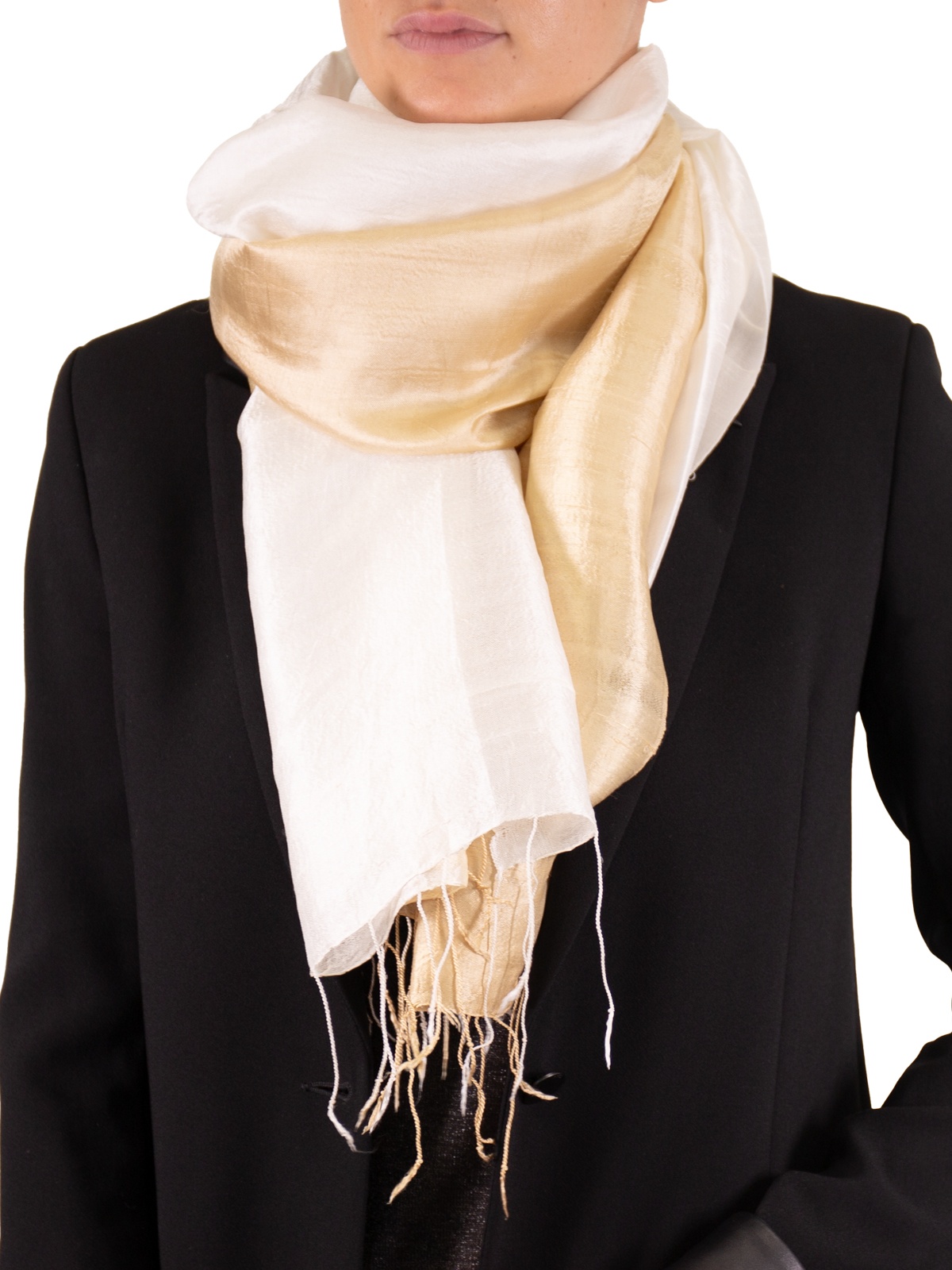 Foulard soie COCOON BI nut femme - Couleur : NUT, Taille : TU