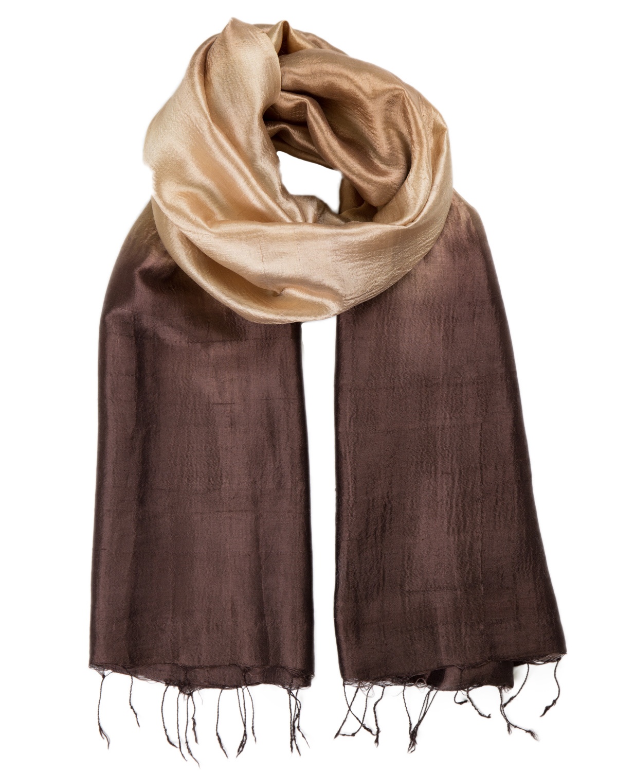 Foulard soie COCOON MIX browny femme - Couleur : BROWNY, Taille : TU