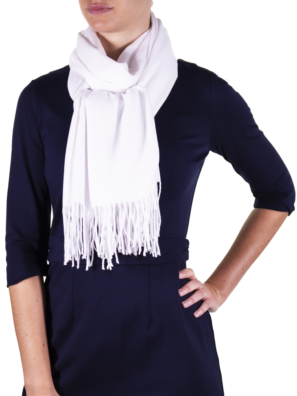Echarpe cachemire et laine BHOPAL white femme - Couleur : WHITE, Taille : TU