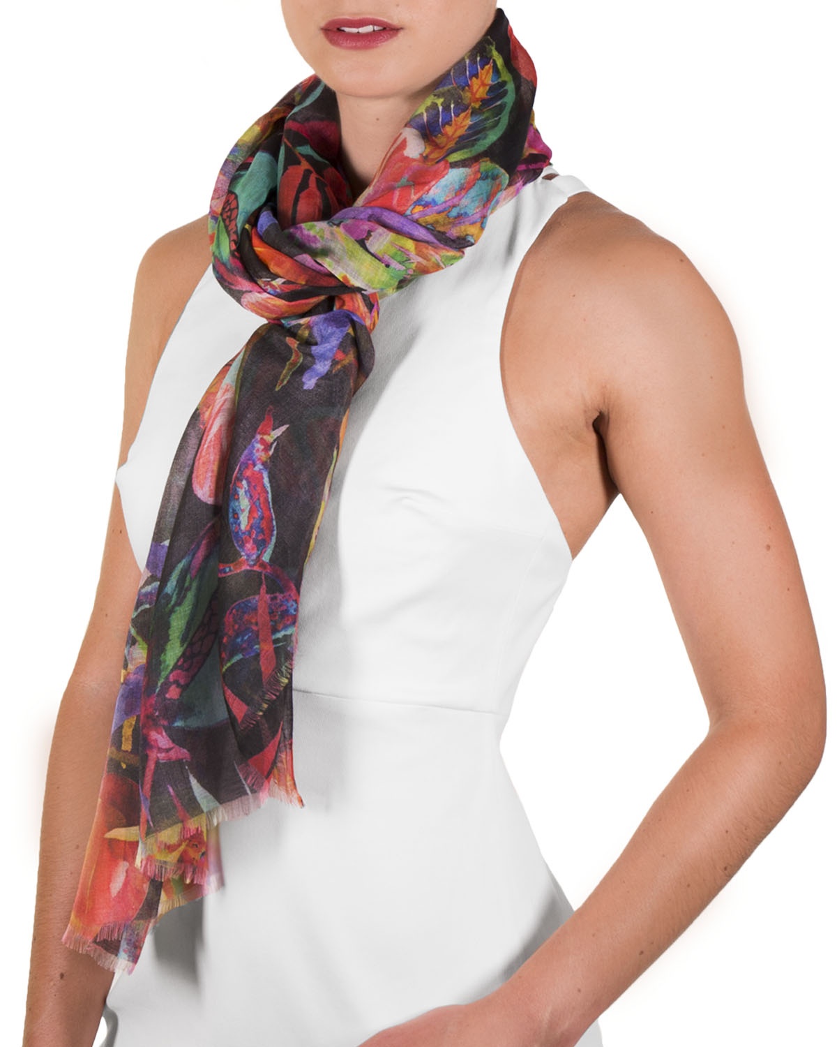 Etole soie et viscose SWANN full jungle femme - Couleur : FULL JUNGLE, Taille : TU