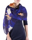 Chale laine et soie JUN floral blue femme