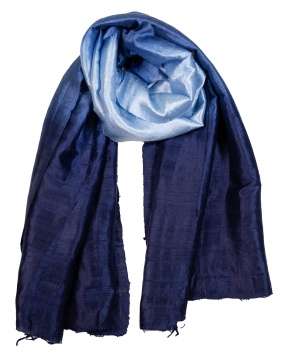 Écharpe viscose à carreaux grise bleue - Modèle Ian Nautic - Etyo paris