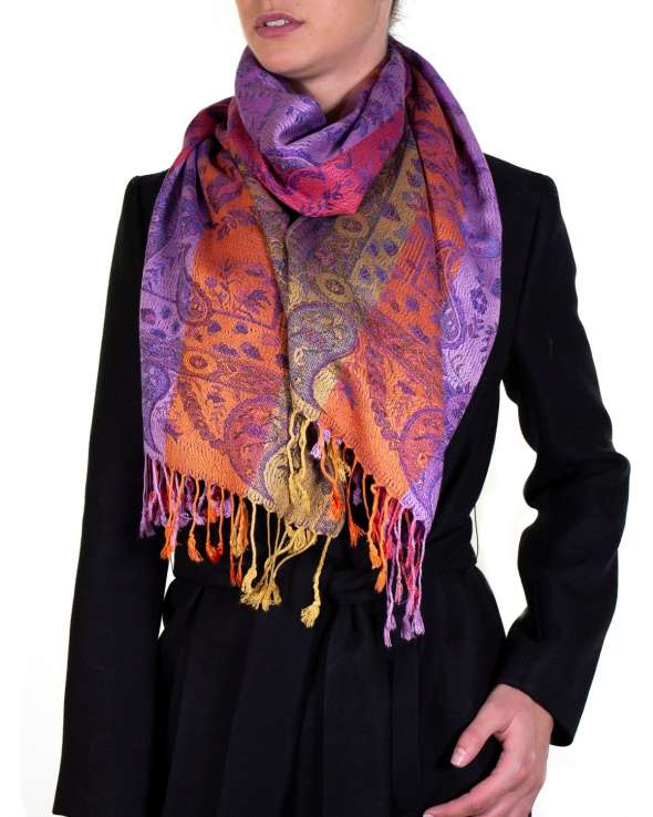 Etole viscose PASHMEE papaye femme