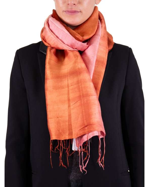 Foulard soie COCOON BI canelle femme