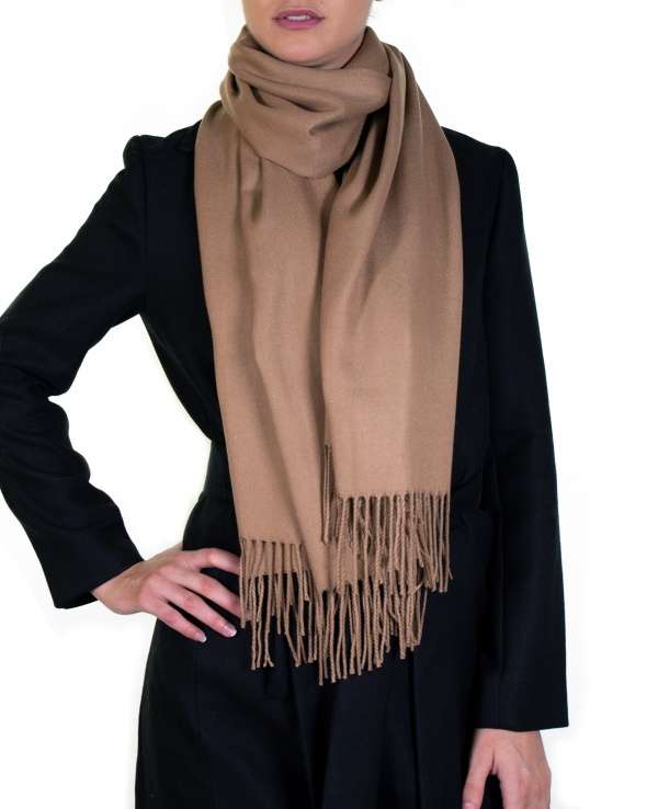 Echarpe cachemire et laine BHOPAL camel femme