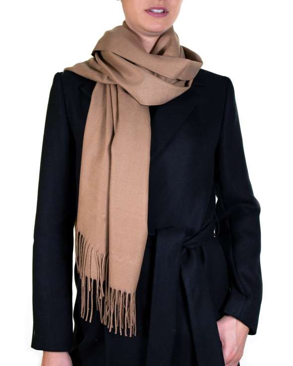 Echarpe cachemire et laine BHOPAL camel femme
