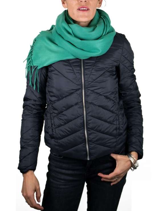 Echarpe cachemire et laine BHOPAL emeraude femme