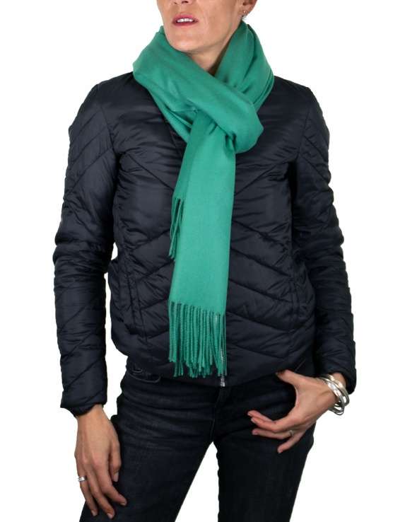 Echarpe cachemire et laine BHOPAL emeraude femme