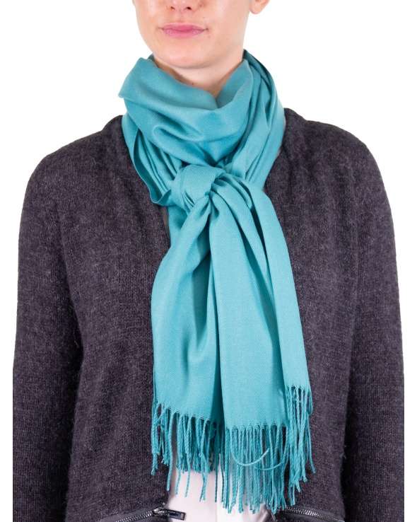 Echarpe cachemire et laine BHOPAL ocean femme