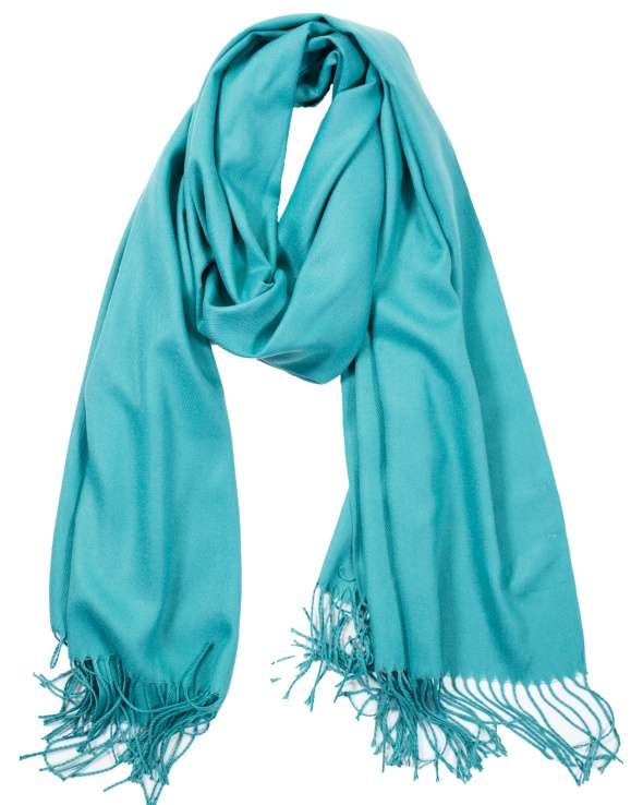 Echarpe cachemire et laine BHOPAL ocean femme