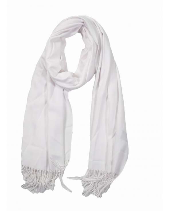 Echarpe cachemire et laine BHOPAL white femme