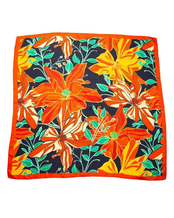Carre de soie MARY vibrant flower femme