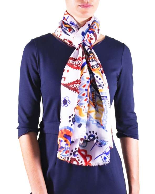 Foulard soie MELI down paisley femme