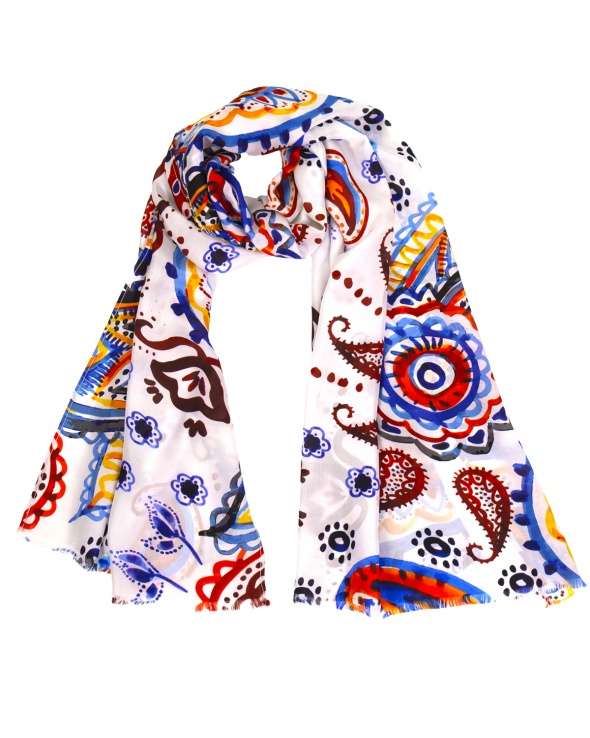 Foulard soie MELI down paisley femme