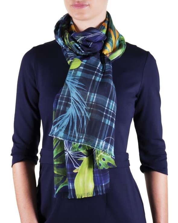 Foulard soie MELI why not blue femme