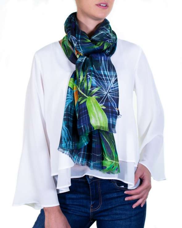 Foulard soie MELI why not blue femme