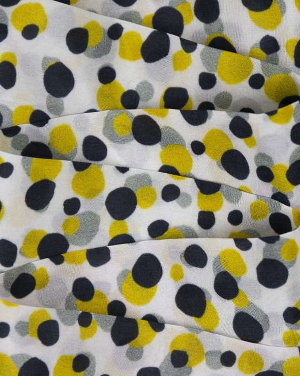 Bandeau de soie MIA dots yellow femme