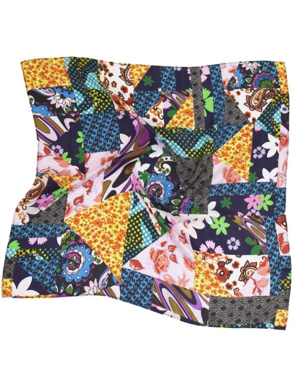 Carre de soie MAELY mix patchwork femme