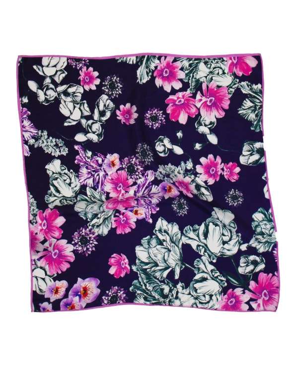 Carre de soie MAELY purple bloom femme