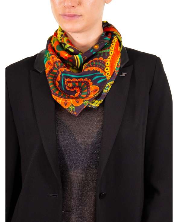 Carre de soie MAELY paisley curry femme