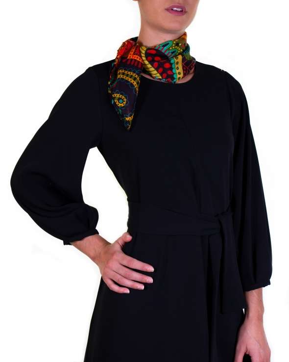 Carre de soie MAELY paisley curry femme