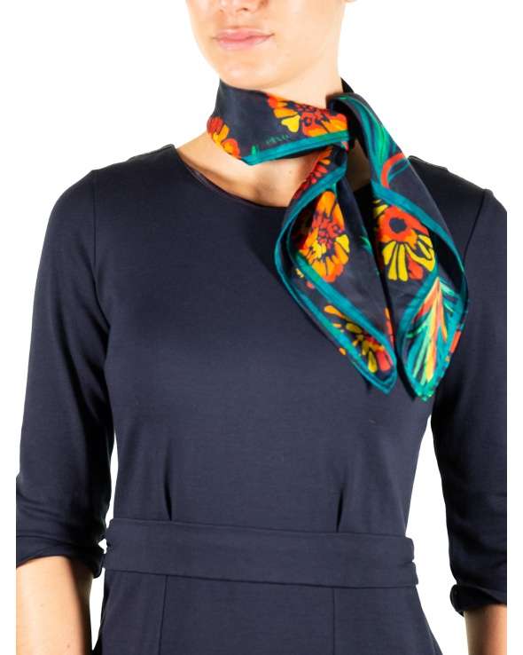 Carre de soie MAELY tropical flower femme