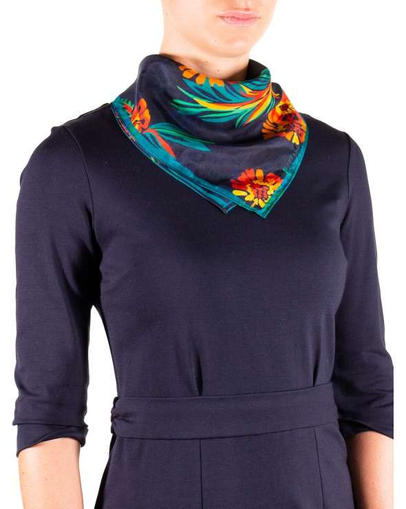 Carre de soie MAELY tropical flower femme