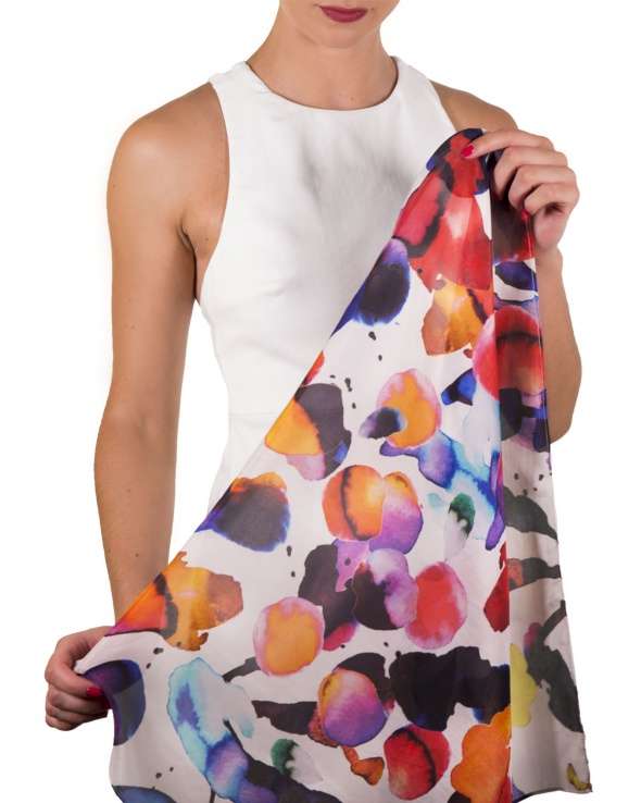 Carre de soie MAELY watercolor femme