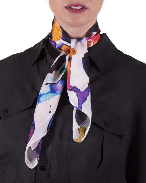 Carre de soie MAELY watercolor femme