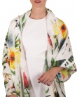 Etole coton et soie SISSY white parrot femme