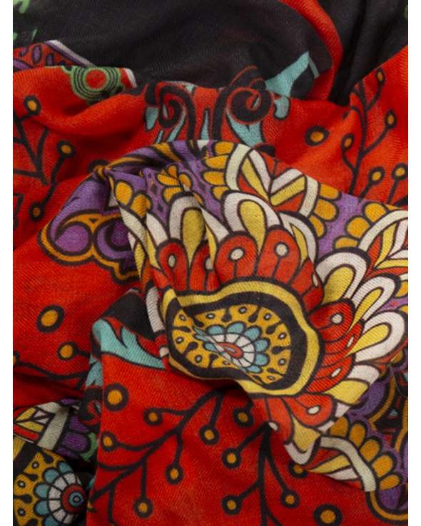 Chale laine et soie JAYA arabesk red femme