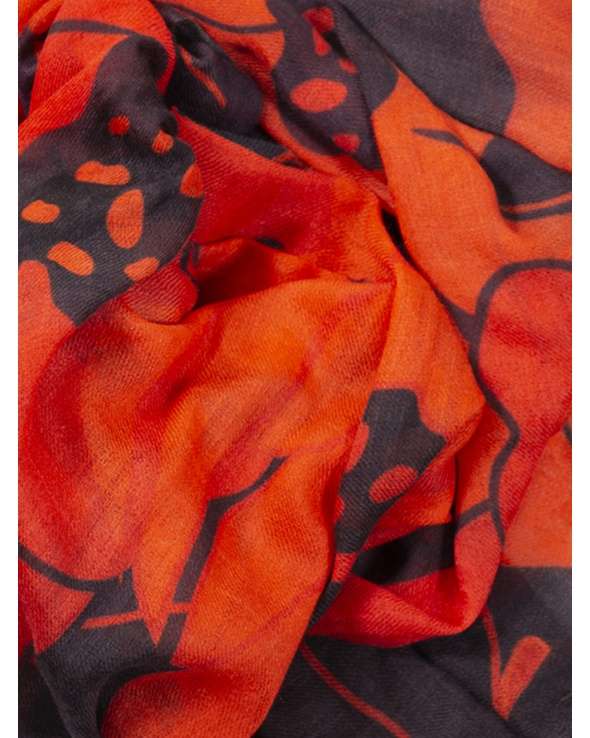 Chale laine et soie JUN retro flower femme