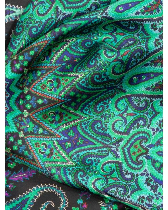 Carre de soie MILY green paisley femme
