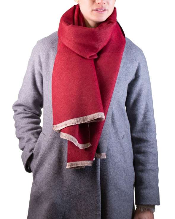 Echarpe cachemire et laine KAIS burgundy femme