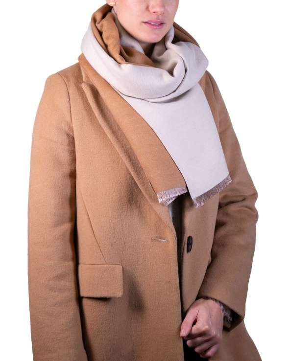 Echarpe cachemire et laine KAIS nut femme