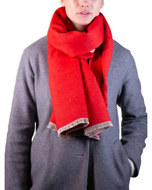 Echarpe cachemire et laine KAIS red femme