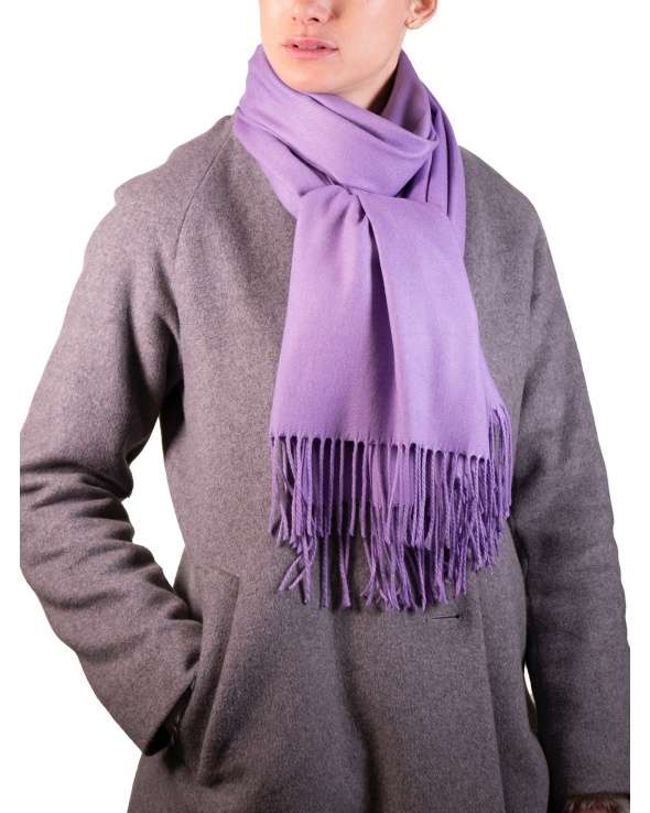 Echarpe cachemire et laine BHOPAL lilas femme